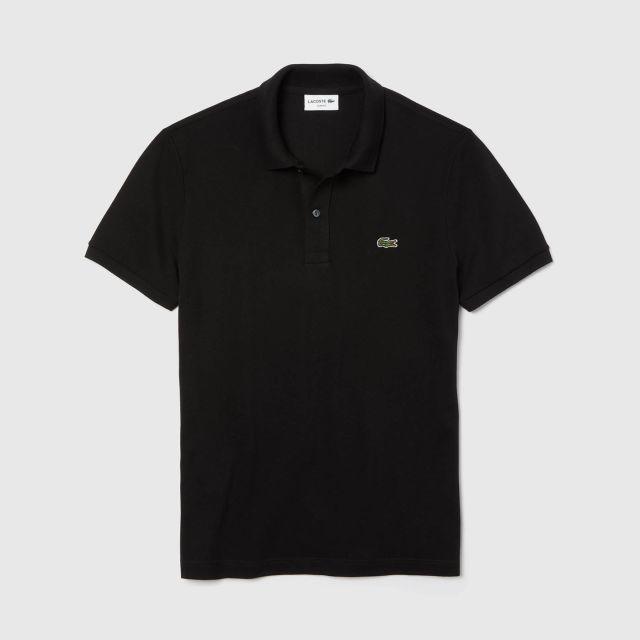 LACOSTE Men's Paris Polo Shirt Regular Fit Stretch Cotton Piqué (Black ...