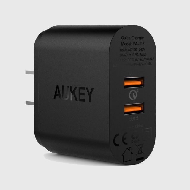 Aukey Dual Port Usb Wall Charger With Quick Charge 3 0 Pa T16