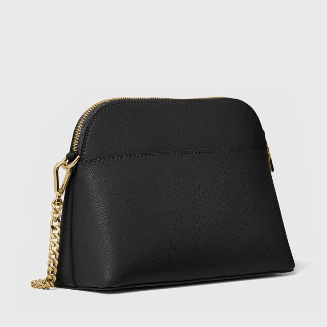 MICHAEL KORS Large Crossgrain Leather Dome Crossbody Bag - BLACK (Home Delivery)