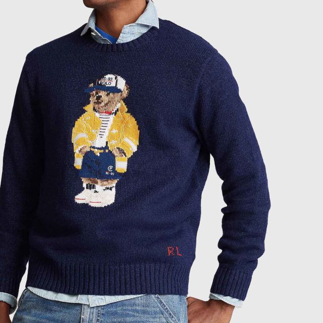 POLO RALPH LAUREN CP-93 Bear Sweater Navy