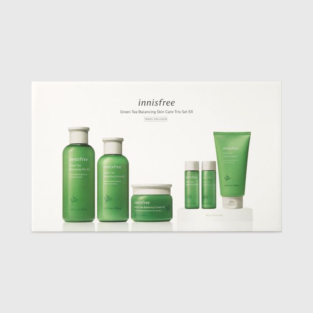 Innisfree Green Tea Balancing Skin Care Trio Set Ex