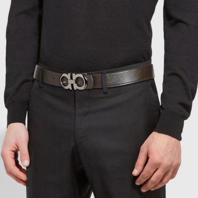 SALVATORE FERRAGAMO REVERSIBLE AND ADJUSTABLE GANCINI BELT - 115 cms ...