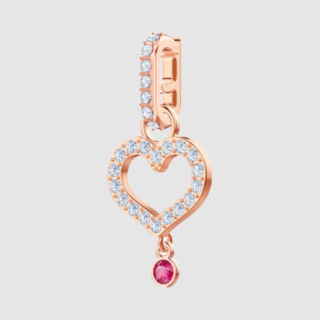 SWAROVSKI Remix Collection Heart Charm White Rose-gold tone plated ...