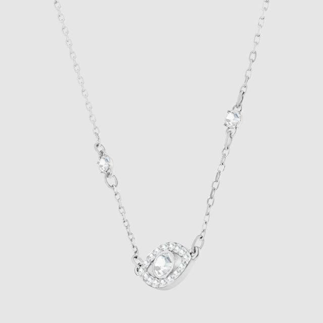 SWAROVSKI Luckily Evil Eye Necklace White Rhodium plating