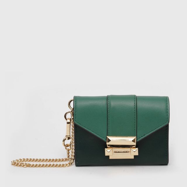 MICHAEL KORS Whitney Small Leather Chain Wallet - RCNG Green (Home ...