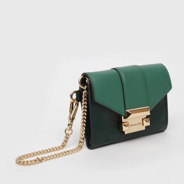 MICHAEL KORS Whitney Small Leather Chain Wallet - RCNG Green (Home ...