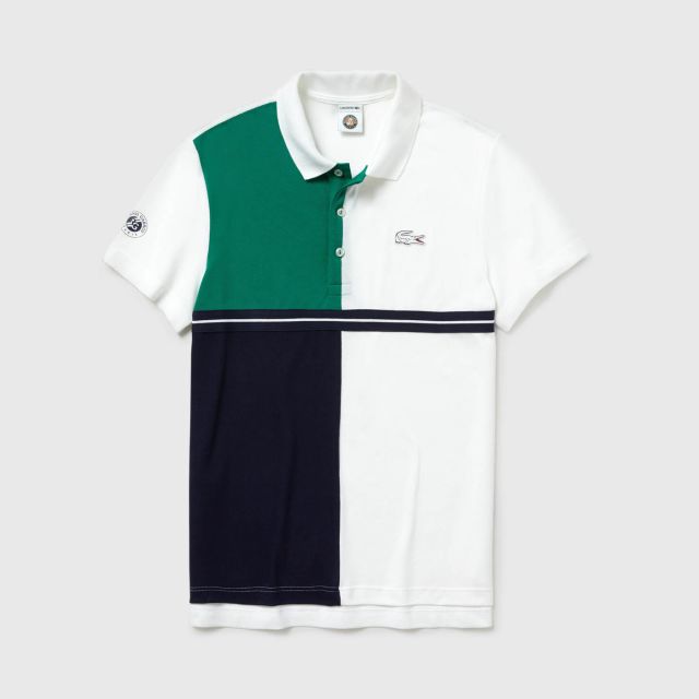 Lacoste Men S Lacoste Sport French Open Colourblock Petit Pique Polo Shirt White Navy Blue Green Home Delivery