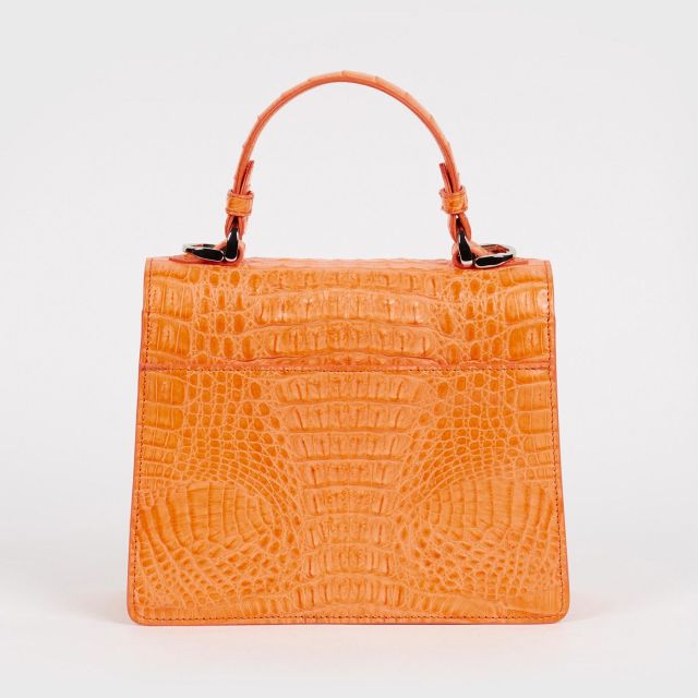 River Crocodile Hornback Bag - Vibrant Orange