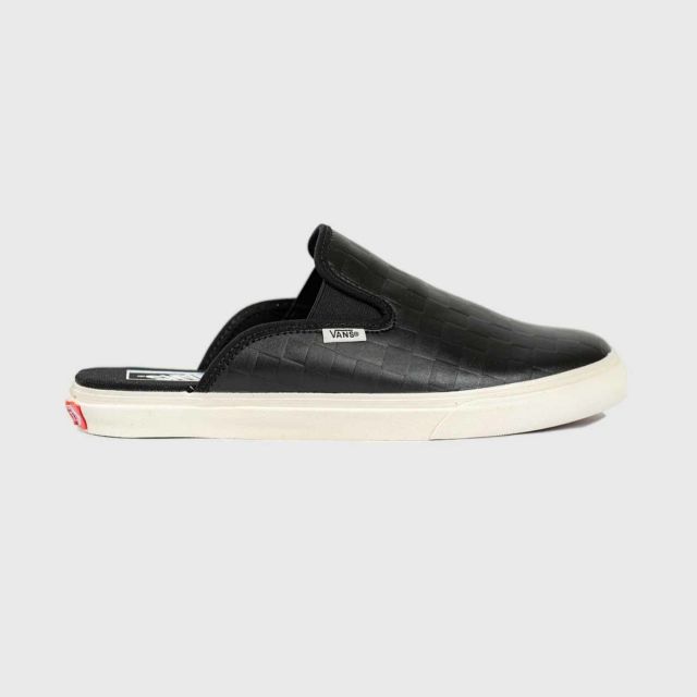 vans leather checkerboard mule
