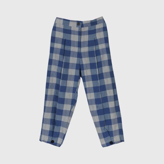 IMPANI Plaid pattern pants - Blue