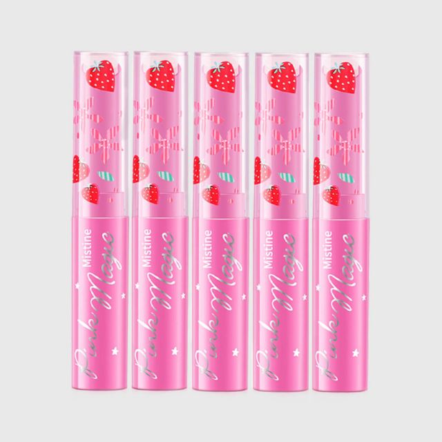 Mistine Pink Magic Lip Plus Vitamin E Strawberry Set (5Pcs)