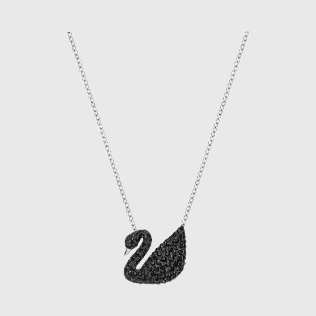 SWAROVSKI Iconic Swan Pendant, สีดำ, Rhodium plating (Home Delivery)