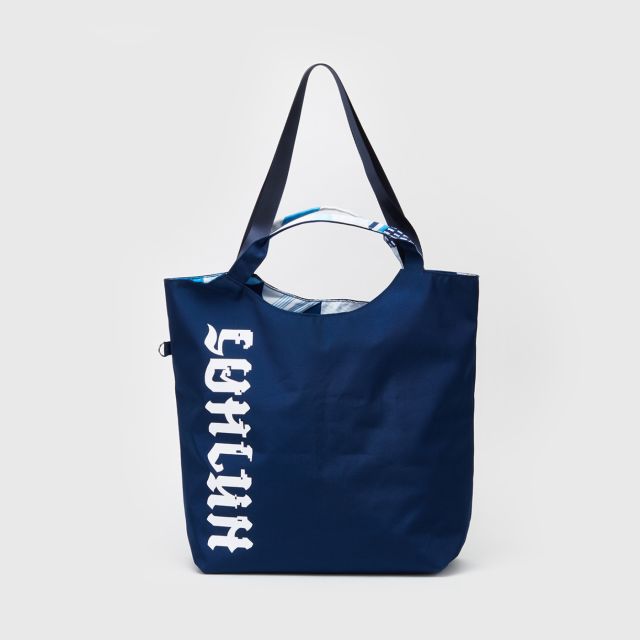 MAHANAKHON Typo Graphic Reversible Tote Bag - Blue