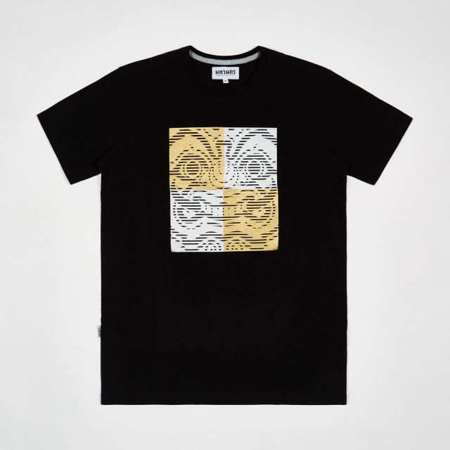 MAHANAKHON T-Shirt Giant Face Two-Tone Black Size S