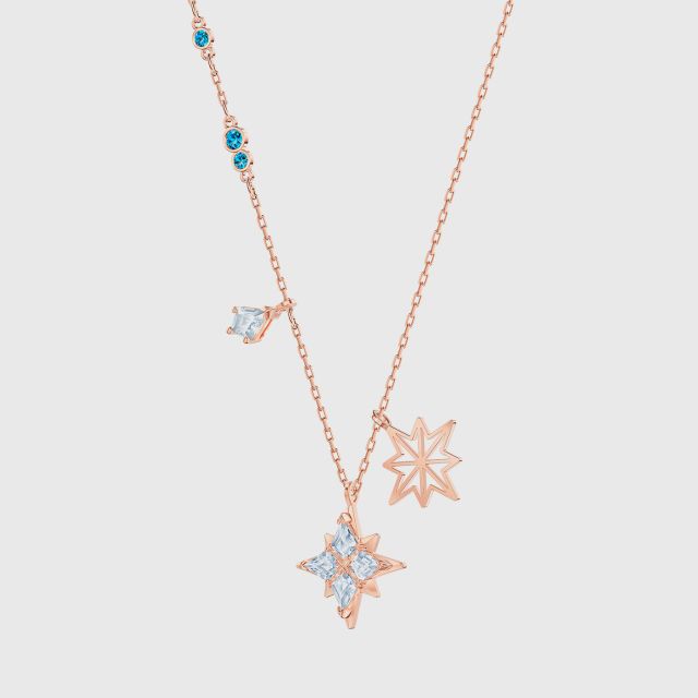 SWAROVSKI Symbolic Evil Eye Pendant Set Blue Rose gold tone plated