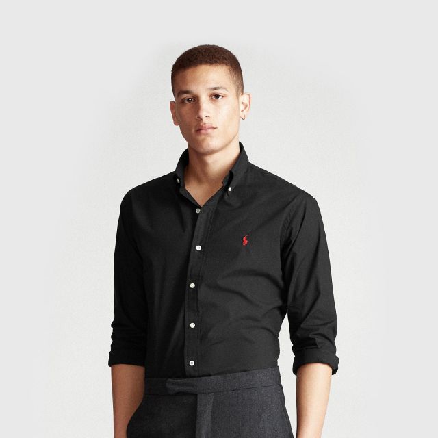 POLO RALPH LAUREN Custom Fit Poplin Shirt - Black