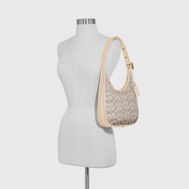 soft tabby bag in signature jacquard stone ivory