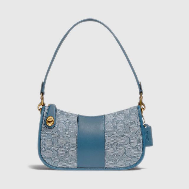COACH Swinger Bag in Signature Jacquard - Marble Blue Azure