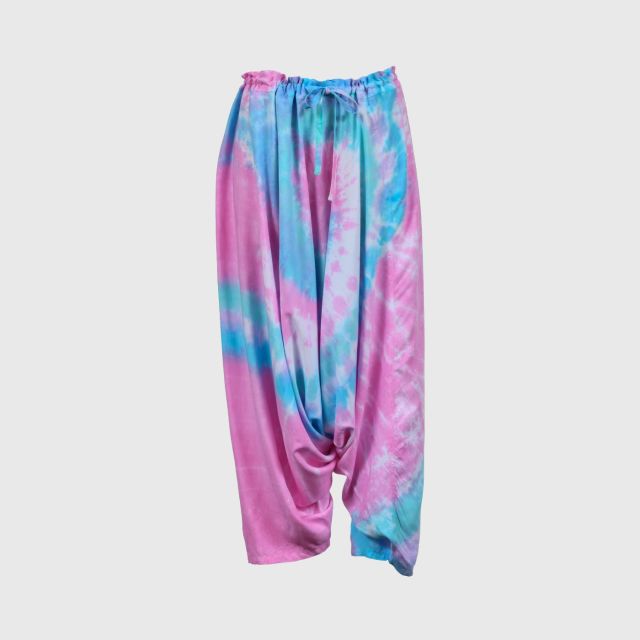 WONGDUENMATYOM Tie-Dyed Pants with Clam Pattern - Pink/Blue