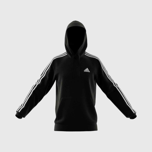 ADIDAS Essentials French Terry 3-Stripes Hoodie - Black XS
