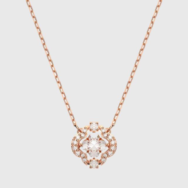 White rose gold necklace clearance