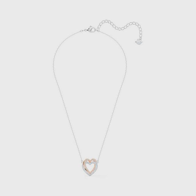 SWAROVSKI Infinity necklace Heart, White, Mixed metal finish
