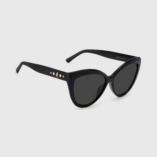 JIMMY CHOO Metal Trim SINNIE/G/S Sunglasses - Black