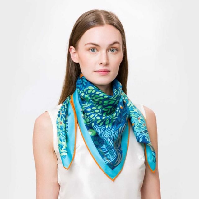 JIM THOMPSON Neverland Silk Twill Scarf - Blue