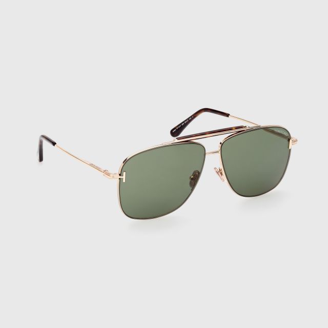 TOMFORD FT1017 Shiny Rose Gold Frame and Green Lens Size 60