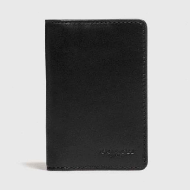 COACH Sport Calf Leather Card Wallet - Black