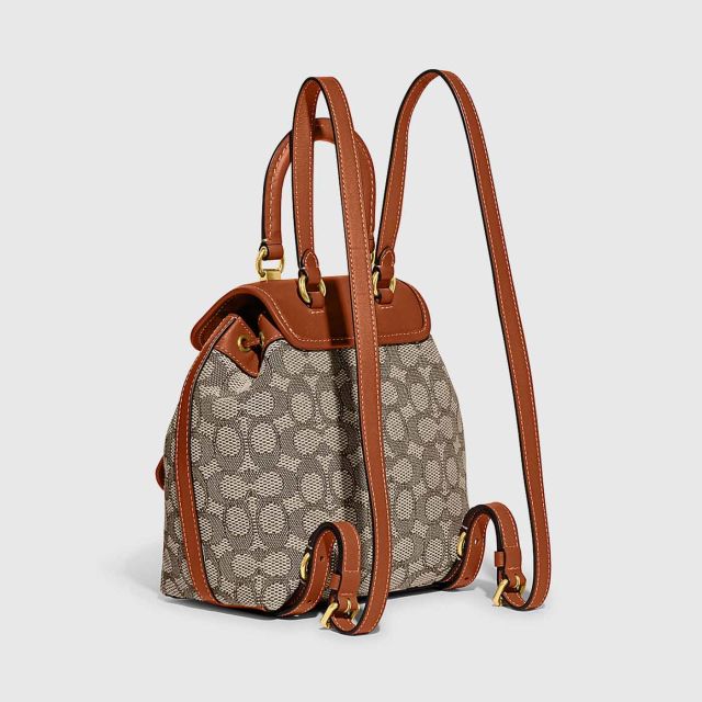 COACH Riya Backpack 21 in Signature Textile Jacquard - B4/Cocoa ...