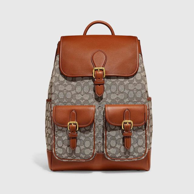 COACH Frankie Backpack in Signature Textile Jacquard - Cocoa