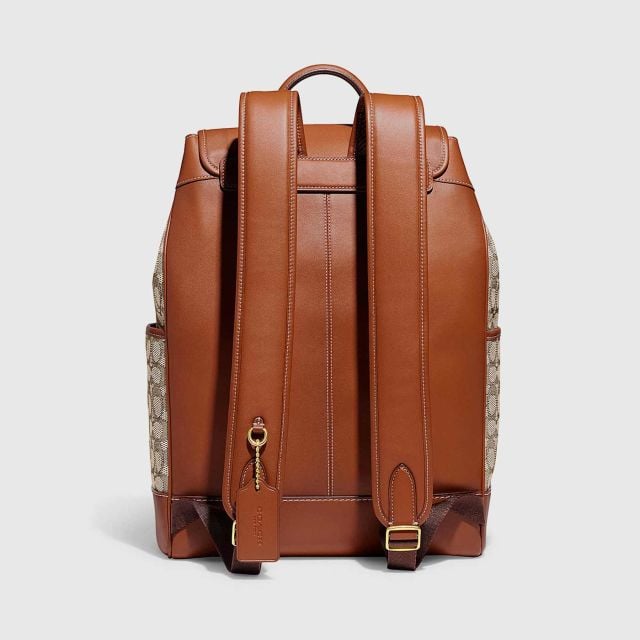 COACH Frankie Backpack in Signature Textile Jacquard Cocoa