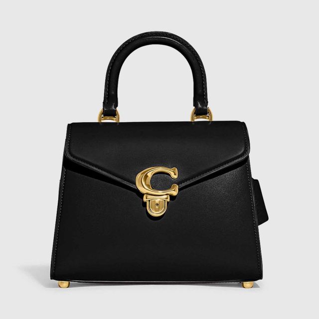 COACH Luxe Refined Leather Sammy Top Handle - B4/Black