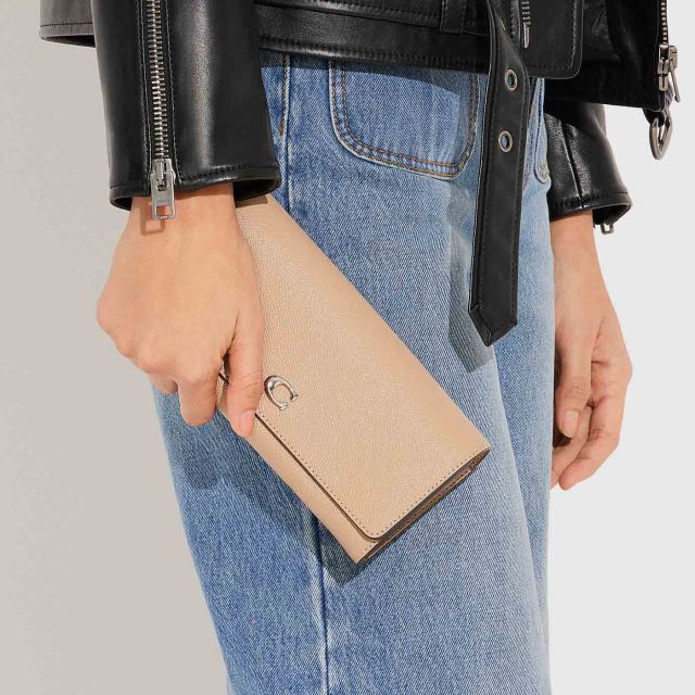 Crossgrain leather continental wristlet online
