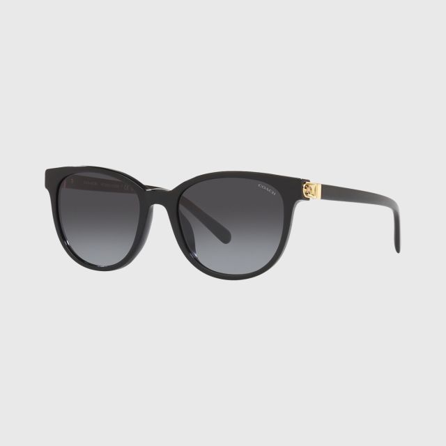 COACH Acetate Black Grey Gradient Sunglasses 54