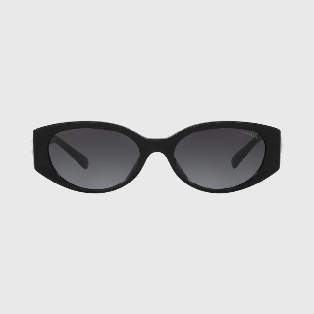 COACH Acetate Black Grey Gradient Sunglasses 54