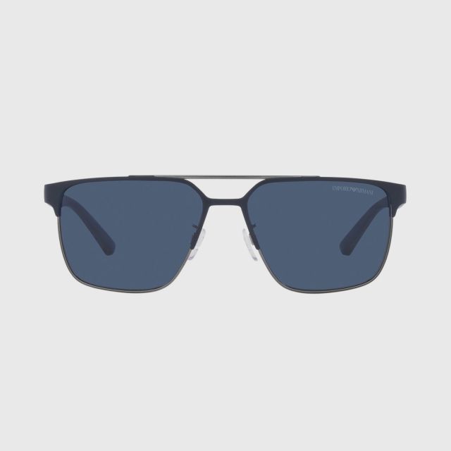 EMPORIO ARMANI Metal Matte Blue/Gunmetal Dark Blue Sunglasses 58