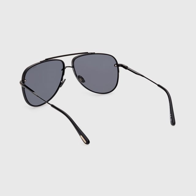 TOM FORD Leon FT1071-6201A Black Frame and Smoke Lens Size 62