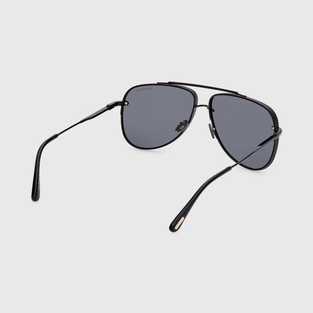 TOM FORD Leon FT1071-6201A Black Frame and Smoke Lens Size 62