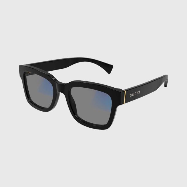 GUCCI Essential Sunglasses - Shiny Solid Black/Grey Photo 52