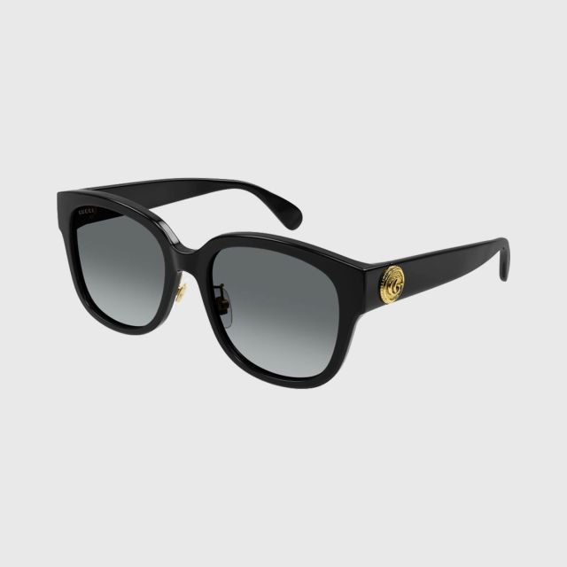 GUCCI Le Bouton Sunglasses - Shiny Black/Grey 55