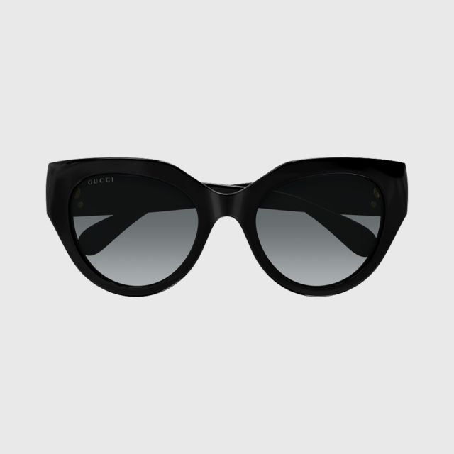 GUCCI Le Bouton Sunglasses - Shiny Black/Grey 52