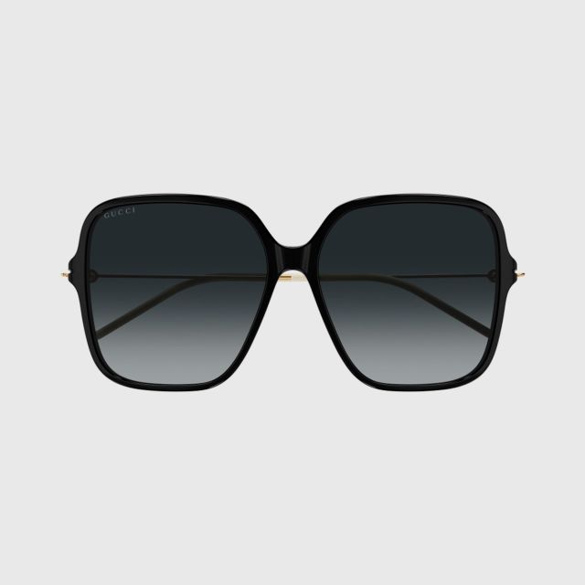 GUCCI Skinny Specs - Shiny Black HD Acetate/Grey 60