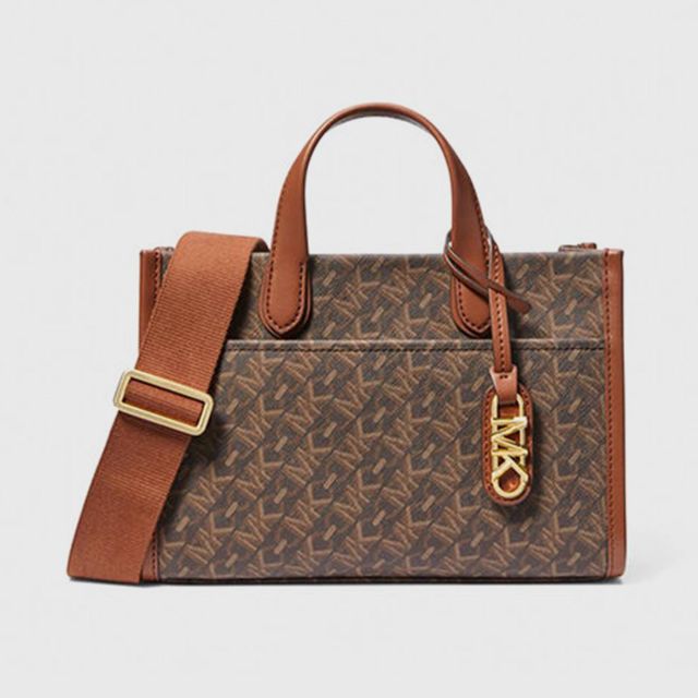 MICHAEL KORS Gigi Small Empire Signature Logo Messenger Bag Brown