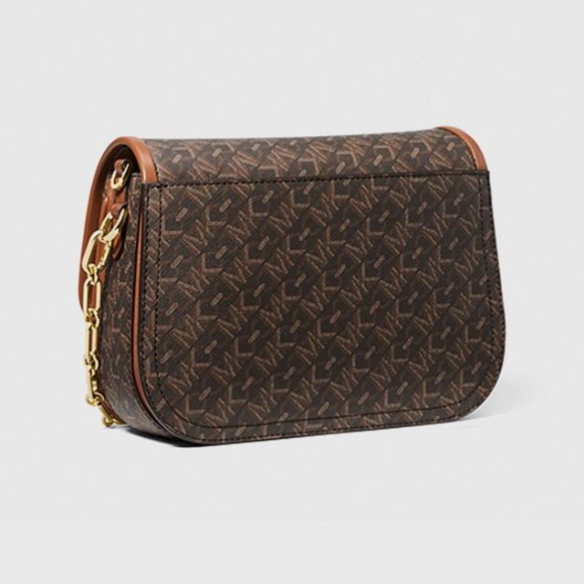 MICHAEL KORS Parker Medium Empire Signature Logo Messenger Bag Brown