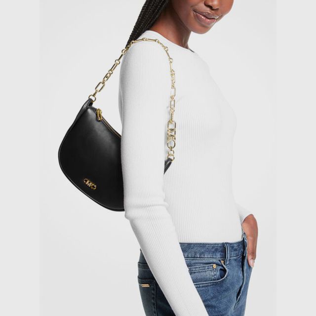 MICHAEL KORS Kendall Small Leather Shoulder Bag Black