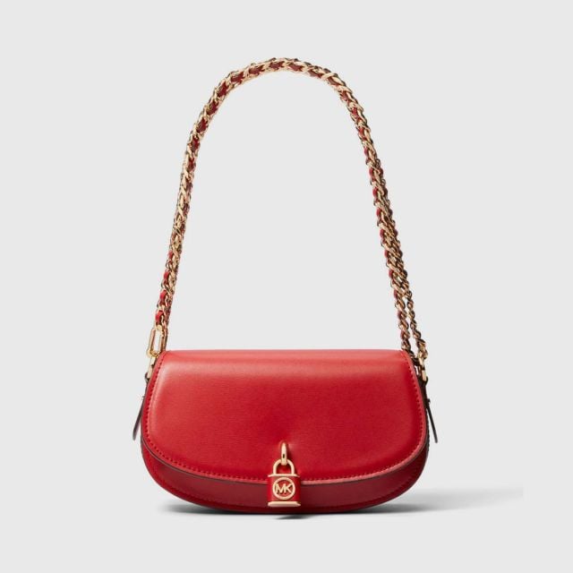 MICHAEL KORS Mila Small Leather Shoulder Bag - Red