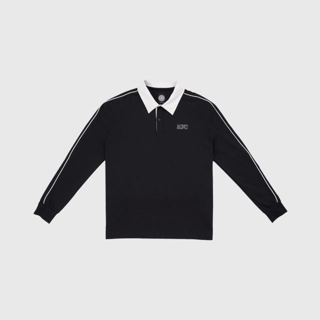 LEICESTER CITY FOOTBALL CLUB Simple Direction Long Sleeve Polo Shirt Black L