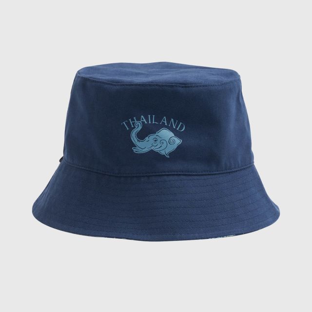 MAHANAKHON Elepants Printed Bucket Hat - Navy
